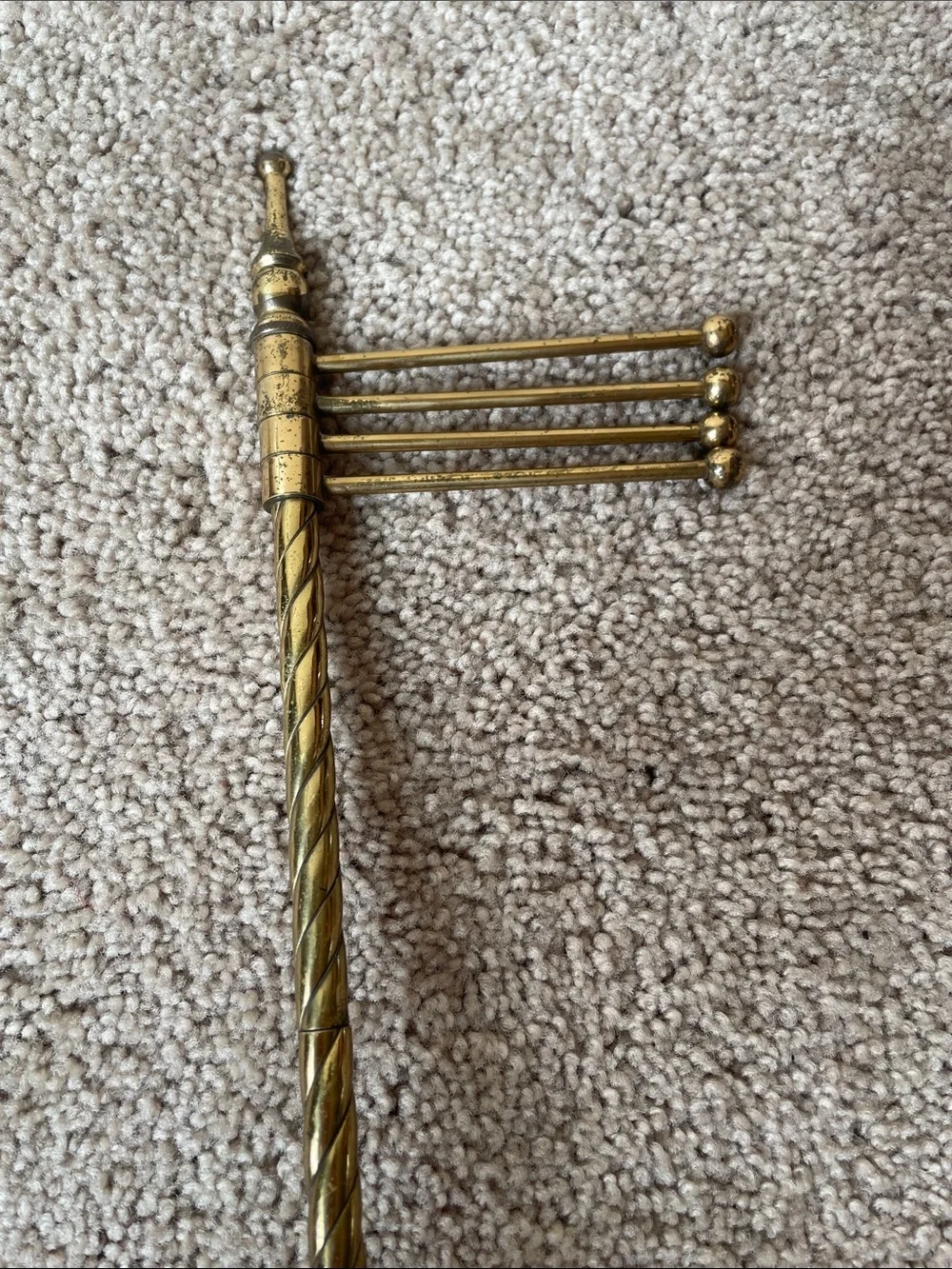 Vintage Brass Jewelry Stand with Swivel Arms Gold 13” 1970s Glo-Mar Art Work Inc